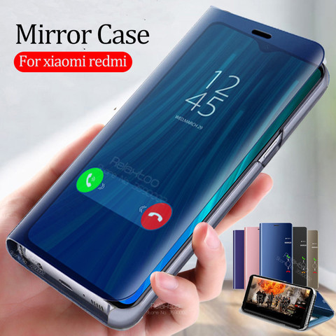 Étui à rabat miroir intelligent pour xiaomi redmi note 8 pro housse de téléphone xiomi xaomi redmi note 8 t note8 t note8t support de livre coque fundas ► Photo 1/6