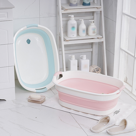 Portable nouveau-né bébé pliant baignoire bébé baignoires pliable lavage antidérapant baignoire sécurité Spa enfants enfants baignoire ► Photo 1/6