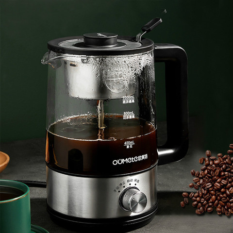 Bouilloire électrique en verre pu noir, machine à café, théière à vapeur, ensemble automatique ► Photo 1/6