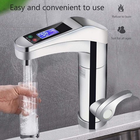 LED robinet électrique robinet eau chaude froide robinet affichage numérique maison salle de bain cuisine chauffe-eau ► Photo 1/5