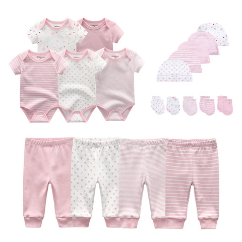 Ensemble uni pour nouveau-né, 2022 coton, body + pantalon + chapeaux + gants, vêtements pour bébé fille et garçon, manches courtes, unisexe ► Photo 1/6