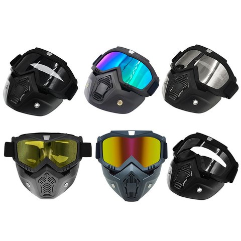 Moto requin casque lunettes Motocross casque lunettes rétro coupe-vent ouvert visage casques lunettes masque ► Photo 1/6