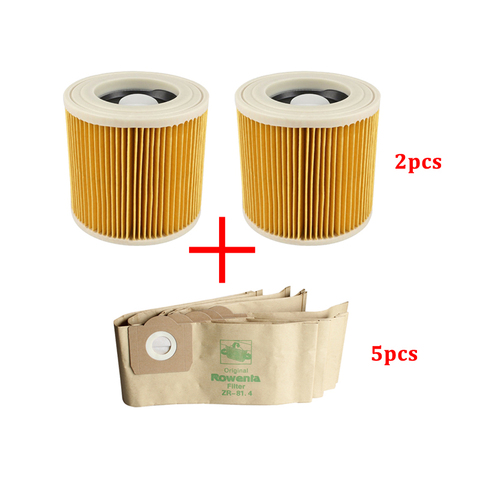 Sac de filtre à poussière de remplacement pour Karcher WD3.200 WD3300 MV3 aspirateur pièces de rechange accessoires filtres Hepa sacs à poussière ► Photo 1/6