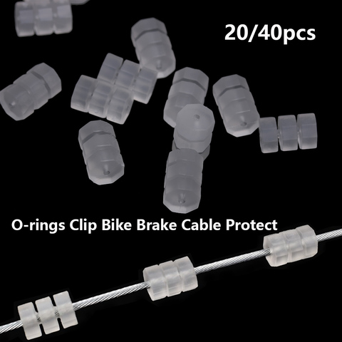 20/40 pièces Transparent vélo frein Silicone anneau vélo ligne de frein couverture éviter frottement octogonal joint torique vélo impression protecteur ► Photo 1/6