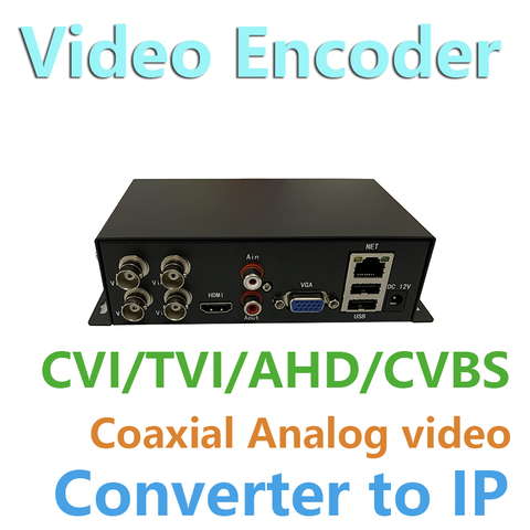 Encodeur vidéo cctv analogique vers réseau, convertisseur vidéo serveur ahd cvi cvbs vers ip, 4ch ► Photo 1/6