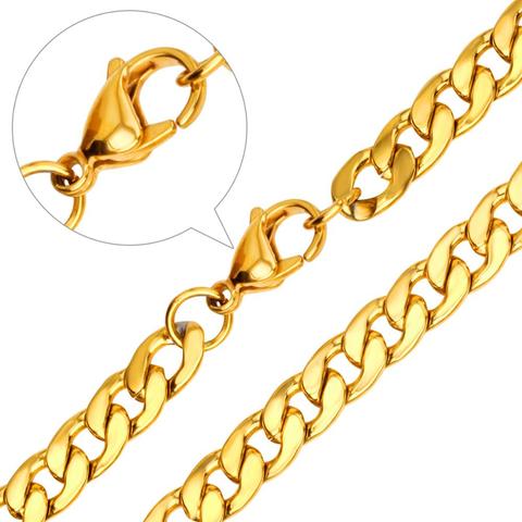 Luxkisskids – collier chaîne en or pour hommes et femmes, en acier inoxydable, bricolage, 5mm, Long serpent, vente en gros, 316L ► Photo 1/6