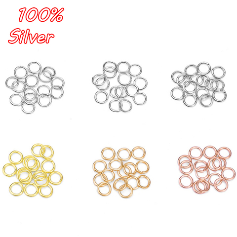 Bagues en argent Sterling 925, 3/4/5mm, 30 pièces, boucles simples, ouvertes et fendues pour bijoux, accessoires, bricolage ► Photo 1/5