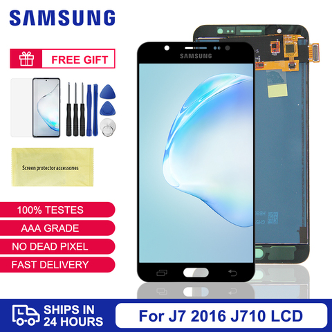 Ensemble écran tactile LCD, cadre, réglable, J710, pour Samsung Galaxy J7 2016 Display SM-J710FN J710F J710M J710Y ► Photo 1/6