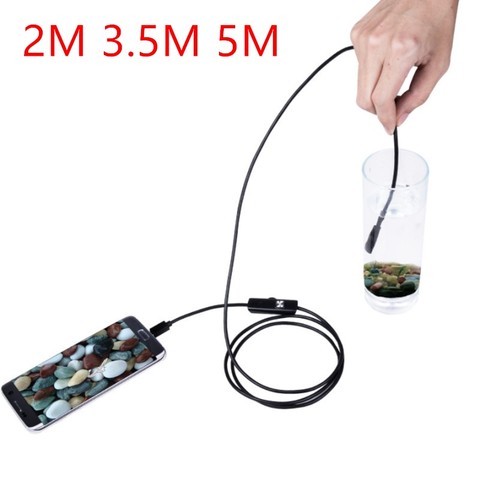 Caméra d'inspection avec Endoscope Flexible IP67, étanche, pour ordinateur portable Android, avec 6led réglables de 5M, 3M, 2M, 7mm ► Photo 1/6