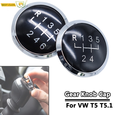 5/6 Speed Gear Knob Stick Badge Emblem Trim Cap Cover For Volkswagen VW Transport T5 T6 Gp 2003 2004 2005 2006 2007 -2022 ► Photo 1/6