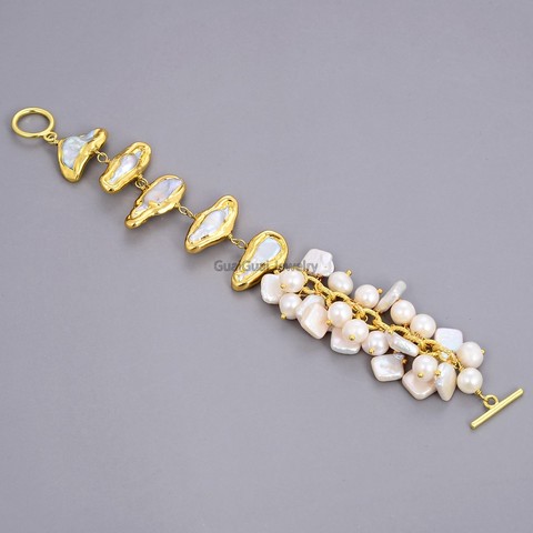 GuaiGuai-bijoux 8 pouces, blanc, Biwa, Keshi, bijoux à perles, pomme de terre, livraison gratuite ► Photo 1/6