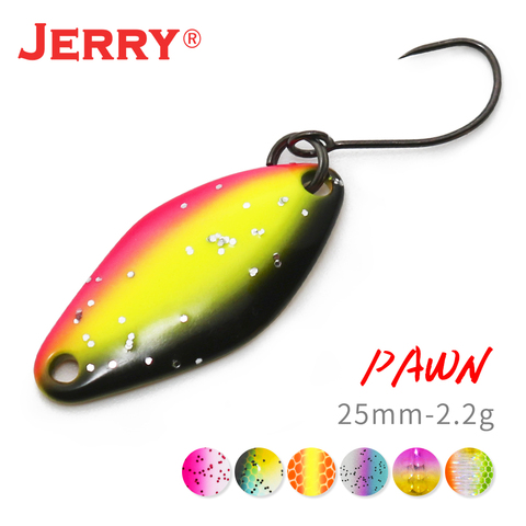 Jerry Pawn – leurre de pêche en forme de cuillère en métal artificiel, revêtement UV, matériel de pêche en lac, avec paillettes, pour truite, 2.2g ► Photo 1/6