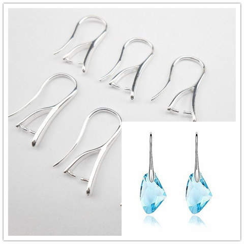 Plus de choix en gros argent boucles d'oreilles bijoux accessoires bricolage artisanat boutons de manchette boucles d'oreilles crochet cristal cubique zircone ► Photo 1/4