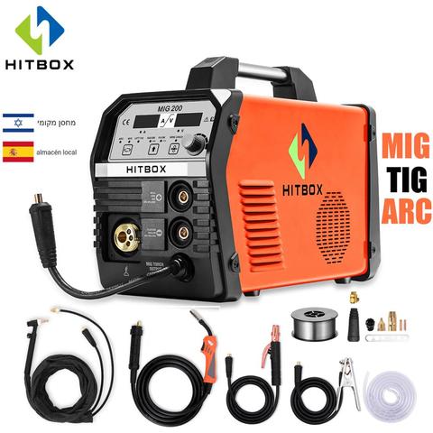 HITBOX Mig soudeur nouvelle apparence MIG200A fonctionnel DC gaz pas de gaz auto-blindé MIG 4.0mm soudeur à l'arc MIG ascenseur TIG MMA 220 V ► Photo 1/6