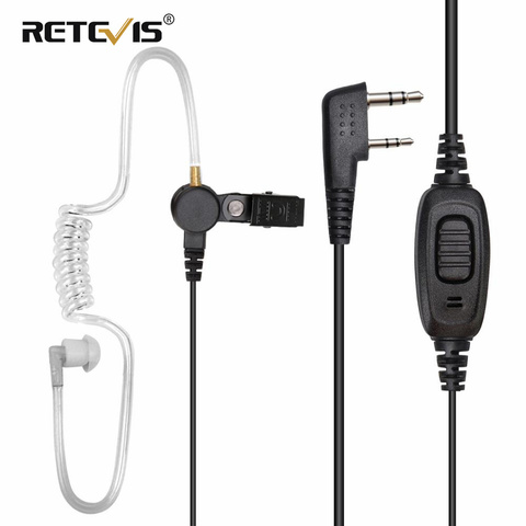 Retevis – écouteurs talkie-walkie 2 broches EEK009, casque à Tube acoustique avec micro PTT pour Kenwood Puxing Retevis RT3S RT22 RT81 C9162A ► Photo 1/6