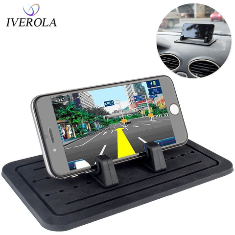 Support universel de voiture pour téléphone portable tableau de bord tapis antidérapant support pour téléphone en Silicone support pour téléphone portable pour Samsung Xiaomi support pour téléphone portable ► Photo 1/6