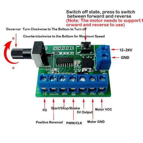 PWM DC Brushless Motor Controller DC 12V-24V BLDC Speed Switch Regulation CLK Drive Switching Governor for NMB Minebea Nidec ► Photo 1/6