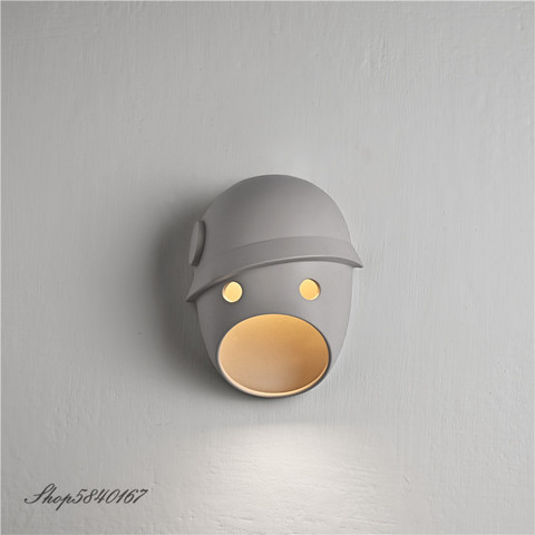 Nordique Led applique appliques résine Moooi masque applique murale décor à la maison salon appliques dessin animé chambre lampes escalier lumières ► Photo 1/6