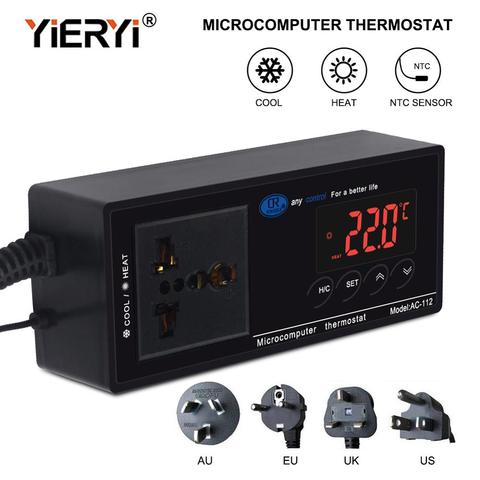 Yieryi AC-112 Thermostat de micro-ordinateur de contrôleur de température étanche numérique pour capteur NTC de Reptile d'aquarium ► Photo 1/6