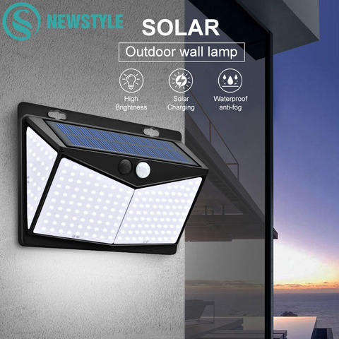 Applique murale solaire sans fil, étanche à 208 lumières, 3 Modes, détecteur de mouvement Led lumineuses, luminaire lumineux, éclairage de sécurité, étanche, idéal pour une porte d'entrée, une cour, un sentier, une voie d'entrée ► Photo 1/6