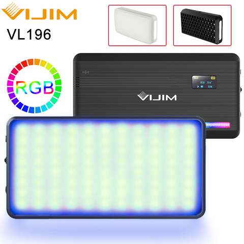 VIJIM VL196 2500K-9000K RGB Led lumière vidéo 3000mAh batterie réglable lumière de remplissage avec diffuseur pour téléphone DSLR caméra tir ► Photo 1/6