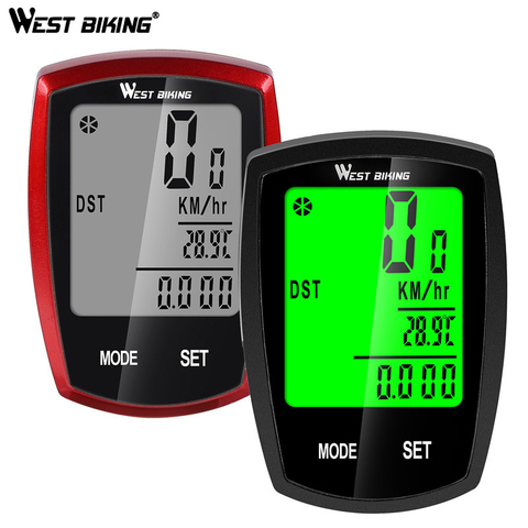 WEST BIKING – compteur de vélo filaire sans fil, écran LCD rétro-éclairé, compteur de vitesse, odomètre, étanche, chronomètre, ordinateur pour vtt ► Photo 1/6