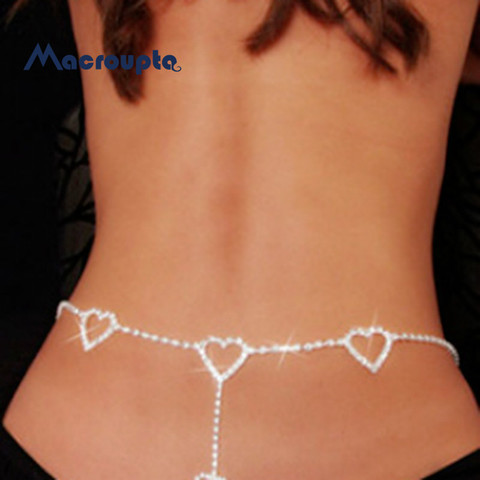 Nouveau 90s Vintage Flash perceuse coeur taille chaîne mignon Bling Bling boîte de nuit Disco ceinture strass coeur à coeur ceintures ► Photo 1/6