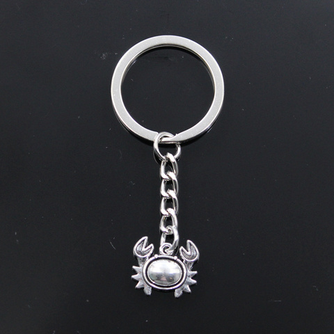 Mode porte-clés 17x15mm crabe couleur argent pendentifs bricolage hommes bijoux voiture porte-clés porte-anneau Souvenir pour cadeau ► Photo 1/4