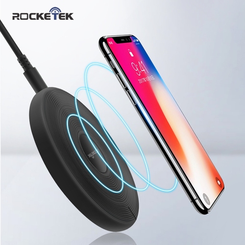 Rocketek 10W Qi Chargeur sans fil pour iPhone X / XS Max XR 8 Plus élément visible pad de charge sans fil pour Samsung S9 + S10 Note 10 ► Photo 1/6