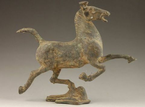 Statue d'hirondelle étagée de cheval vif en Bronze cuivré à collectionner ► Photo 1/6