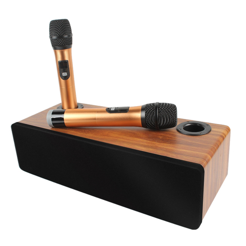 Microphone professionnel d'enregistrement de karaoké sans fil, amplificateur de haut-parleur Bluetooth pour usage domestique ► Photo 1/6