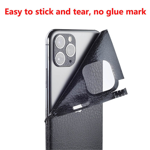 Autocollant de motif de peau en cuir pour iPhone 8 11 12 Plus décalcomanie de Films arrière pour iPhone 11 Pro Max autocollant peau adhésive ► Photo 1/6