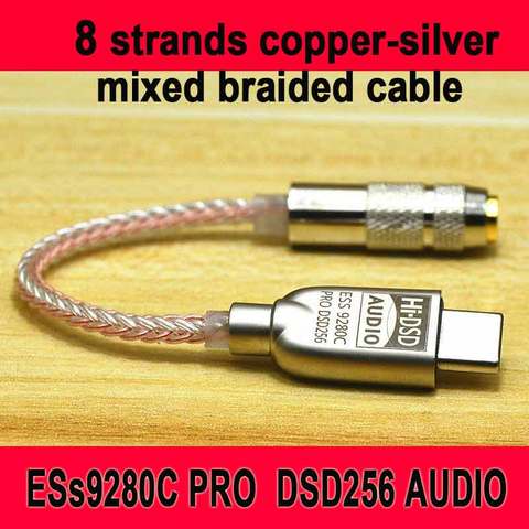 600Ω ES9280C Pro type-c à 3.5 amplificateur de casque sans perte HiFi décodage DAC ligne d'ampli DSD 256 Audio Audio adaptateur pour Android ► Photo 1/6
