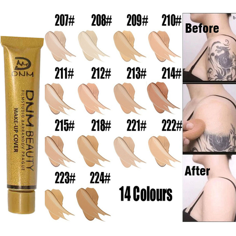 14 couleur correcteur liquide fond de teint crème couverture tatouage acné scarscorrecteur hydratant complet camouflé naturel éclaircir maquillage ► Photo 1/6