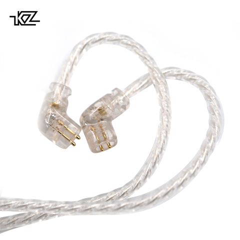 KZ ZSX/ZSN Pro/ZS10 Pro/AS16 écouteurs câble de mise à niveau plaqué argent 2PIN pin 0.75mm fil d'écouteurs en cuivre sans oxygène de haute pureté ► Photo 1/6
