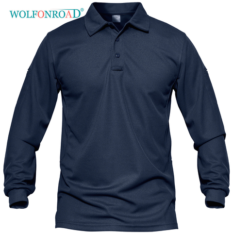 WOLFONROAD en plein air hommes à manches longues chemises Golf pêche randonnée T-shirts militaire Camping Sport chemises respirant homme hauts homme ► Photo 1/6