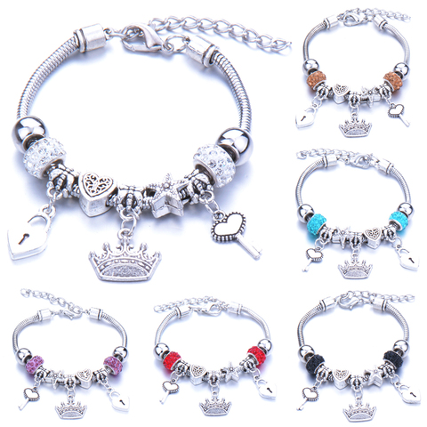 Bracelet en perles d'arbre de vie pour femmes, bijoux couronne, breloque en cristal, vente en gros ► Photo 1/6