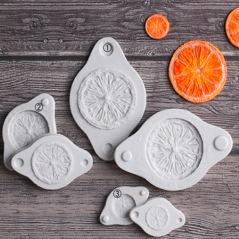 Moule en Silicone pour tranches oranges, pour décoration de gâteaux fondants, petits gâteaux, Sugarcraft, biscuits, cartes, outils de cuisson en argile ► Photo 1/6