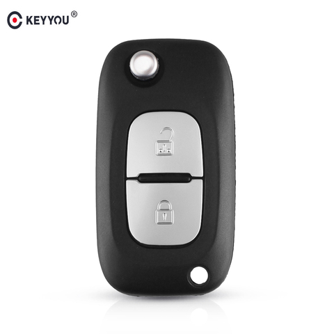 KEYYOU – coque pour clé télécommande de voiture 2/3 boutons, pliable et non coupée, pour Renault Fluence Clio /Megane /Kangoo Modus ► Photo 1/6