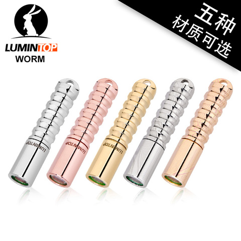Lumintop – mini lampe de poche en forme de ver, avec différents matériaux, cuivre, laiton, damas, mokume, 120 lumens, AAA ► Photo 1/6