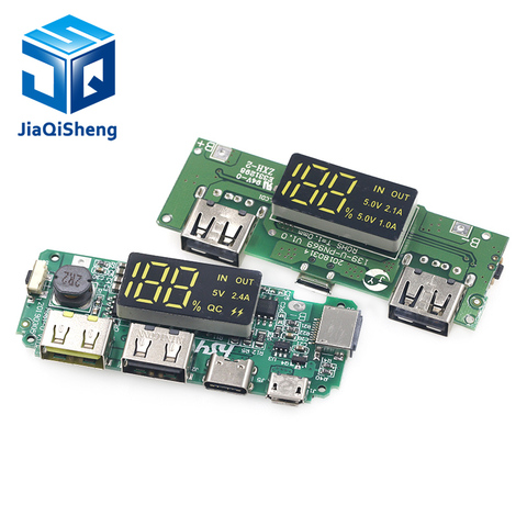 Carte de chargeur de batterie au Lithium LED double USB 5V 2.4A Micro/type-c USB batterie externe 18650 Module de charge Protection de Circuit ► Photo 1/6