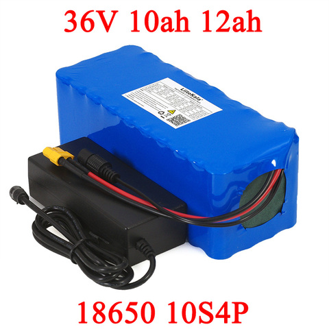 LiitoKala 36V 12AH 10ah batteries de vélo électrique intégrées dans 25A BMS Protection batterie au Lithium T/XT60 plug avec chargeur 42V 2A ► Photo 1/6