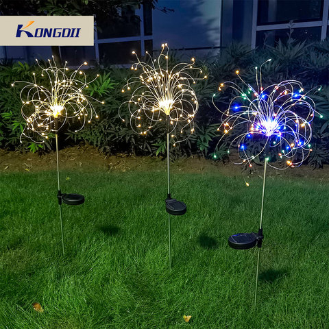 Guirlande lumineuse solaire imperméable, éclairage d'extérieur, lumière feu d'artifice ou 90/150 ou LED, luminaire décoratif en forme de pissenlit, idéal pour une pelouse ou un jardin, idéal pour noël ► Photo 1/6