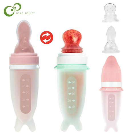 GYH – biberon en Silicone pour bébé, 30ML, sécurité d'alimentation avec cuillère et embouts de mamelon pour aliments et fruits, sucettes, bouteille de riz et de céréales ► Photo 1/6