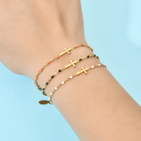 ZMZY – Bracelet en acier inoxydable pour femmes, chaîne fine, Style Boho, jésus, chrétien, breloque en or, bijoux pour filles ► Photo 1/6