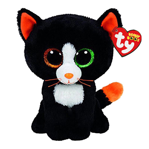 Peluche douce en bambou de 15cm, Animal en peluche effrayé, chat noir, Panda, joint blanc glacé, paillettes scintillantes, bonnet, yeux ► Photo 1/6