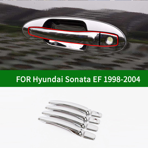 Poignée de porte extérieure chromée et argentée, garniture de protection de bol, pour Hyundai Sonata Viv prime EF Sonica 1998 – 2004 2001 2002 2003 ► Photo 1/6