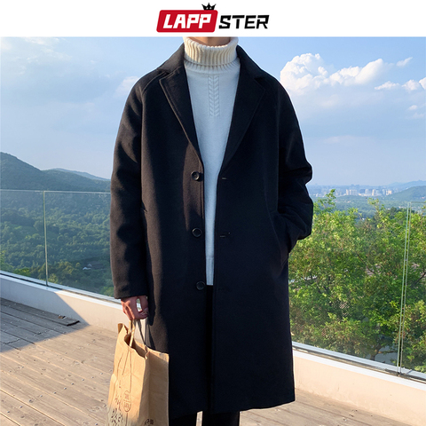 LAPPSTER – veste d'hiver pour homme, manteau surdimensionné en 2022 laine, style Harajuku japonais ► Photo 1/6