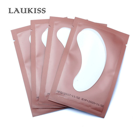 25/50/100 paires patchs pour Extension de cils sous les tampons pour les yeux patchs en papier rose non pelucheux autocollants pour faux cils ► Photo 1/6