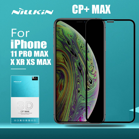 Pour iPhone 11 Pro Max verre Nillkin 3D CP + Max couverture complète en verre trempé protecteur d'écran pour iPhone XS Max XR X 8 7 Plus verre ► Photo 1/6